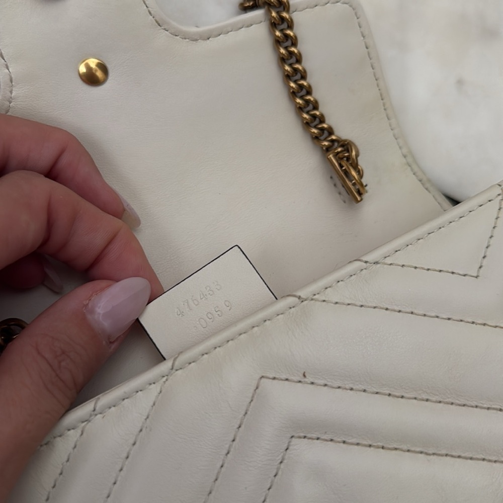 Gucci GG super mini in off white chevron - Picture 5 of 8
